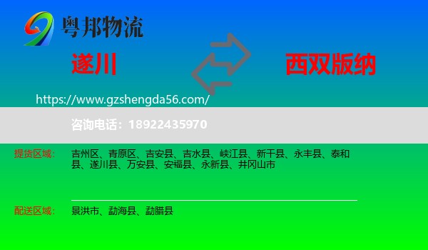 遂川县到西双版纳物流