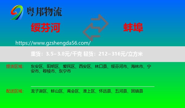 绥芬河市到蚌埠物流
