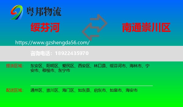 绥芬河市到崇川区物流专线