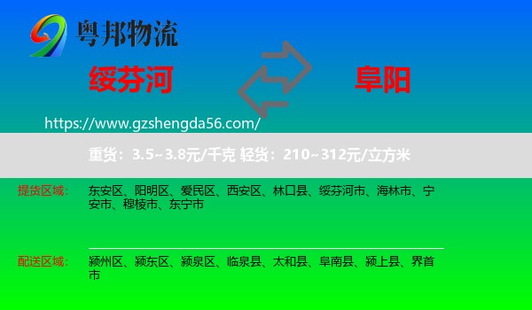 绥芬河市到阜阳物流