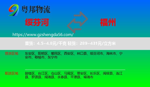 绥芬河市到福州专线