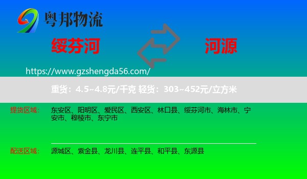 绥芬河市到河源物流