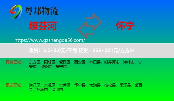 绥芬河市到怀宁县物流专线
