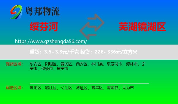 绥芬河市到镜湖区物流专线