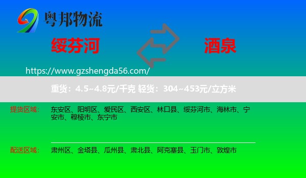 绥芬河市到酒泉物流