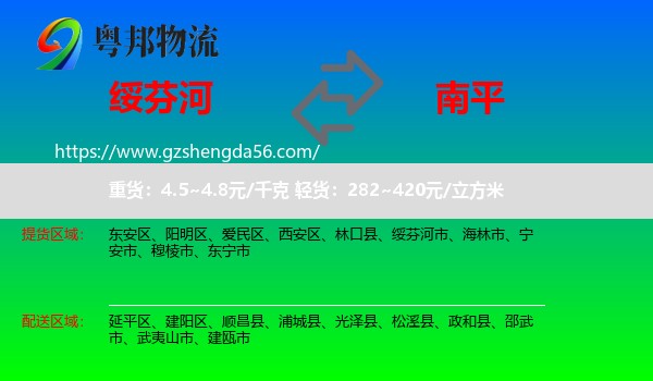 绥芬河市到南平物流