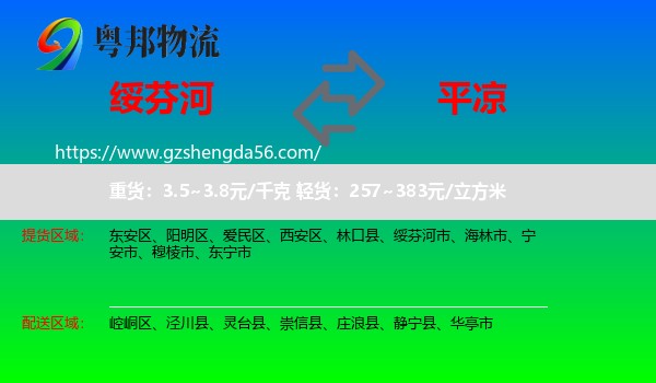 绥芬河市到平凉物流
