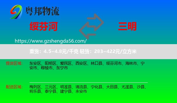绥芬河市到三明物流
