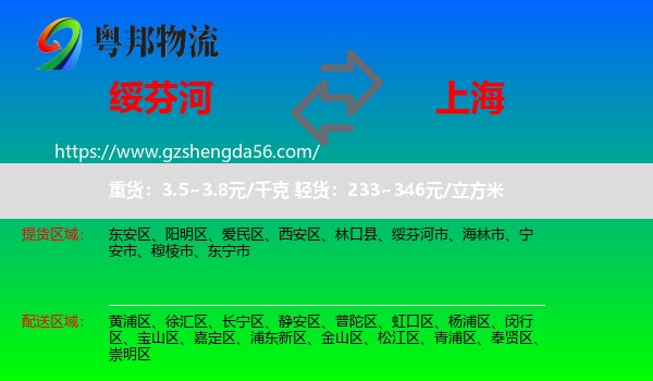绥芬河市到上海专线