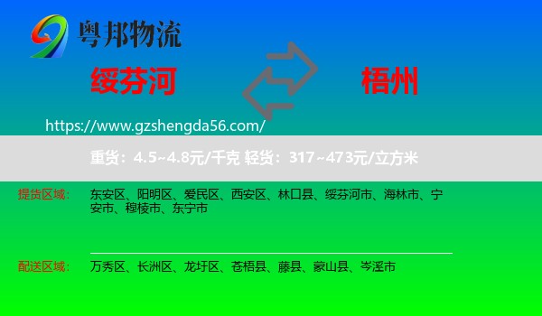 绥芬河市到梧州物流