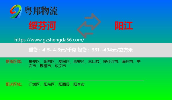 绥芬河市到阳江物流