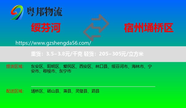 绥芬河市到埇桥区物流专线