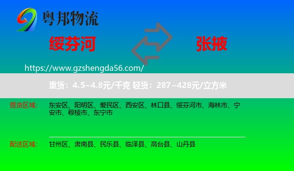绥芬河市到张掖物流