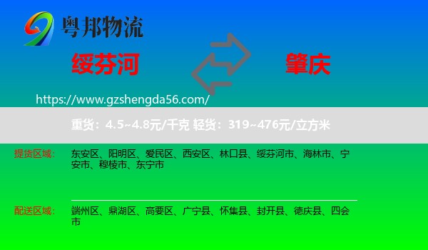 绥芬河市到肇庆物流