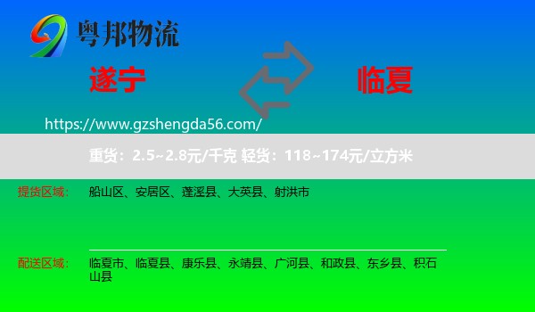 遂宁到临夏物流