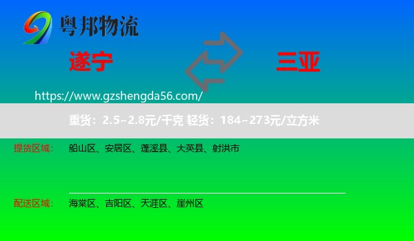 遂宁到三亚物流
