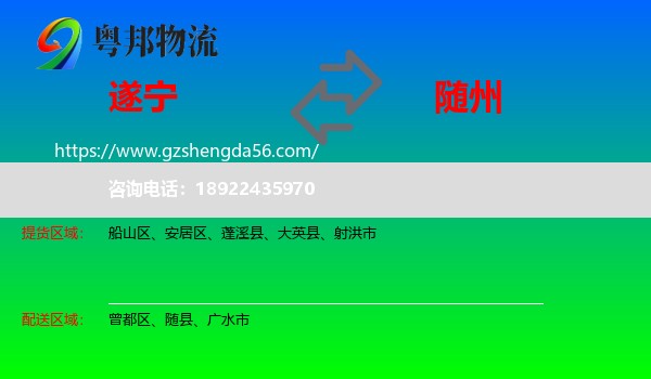 遂宁到随州物流