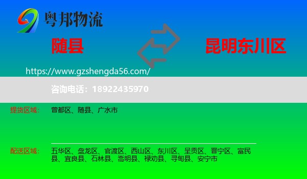 随县到东川区物流专线