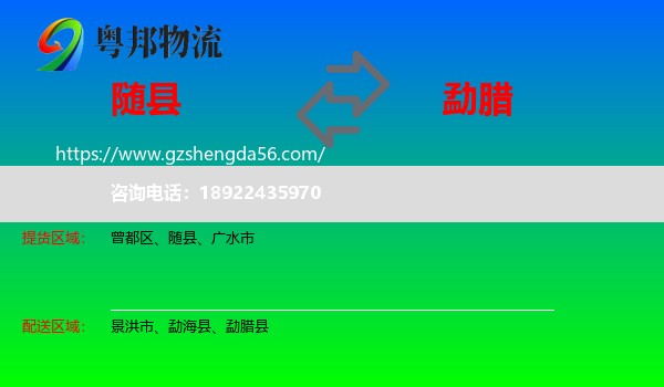 随县到勐腊县物流专线