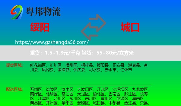 绥阳县到城口县物流专线