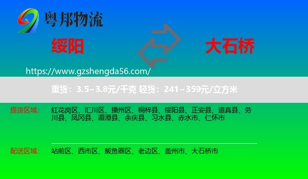 绥阳县到大石桥市物流专线