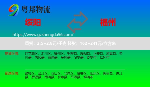 绥阳县到福州专线