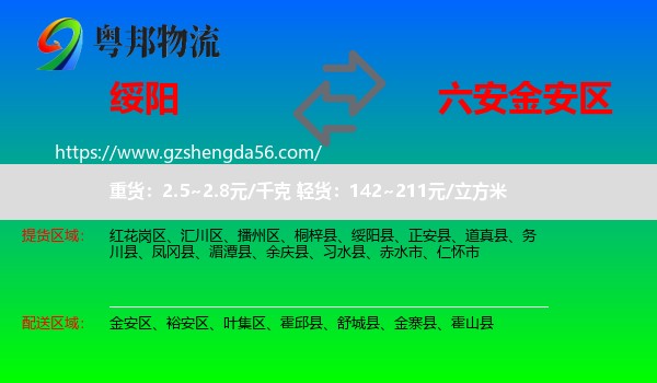 绥阳县到金安区物流专线