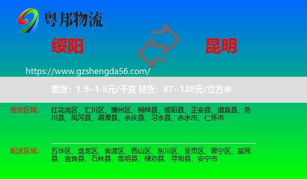 绥阳县到昆明专线
