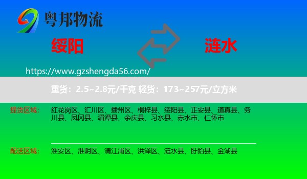 绥阳县到涟水县物流专线