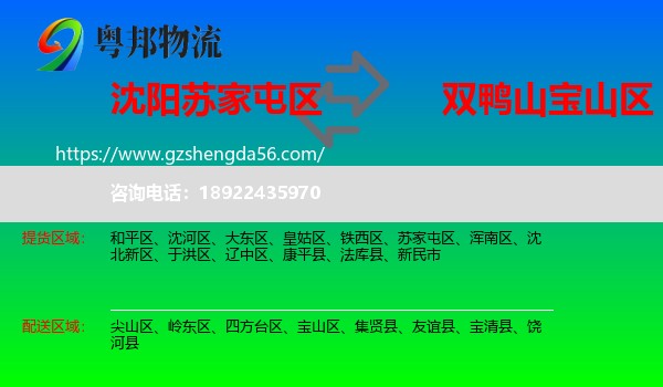 苏家屯区到宝山区物流专线