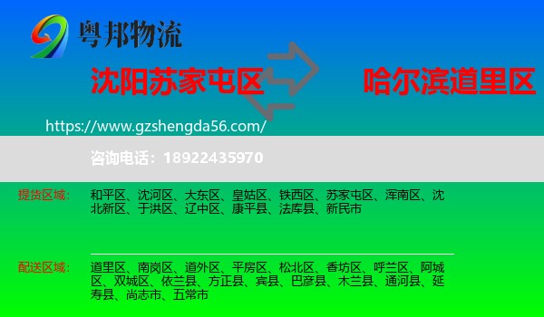 苏家屯区到道里区物流专线