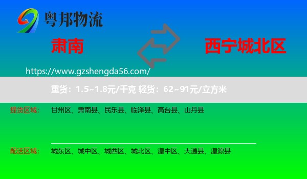 肃南县到城北区物流专线