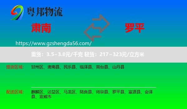 肃南县到罗平县物流专线