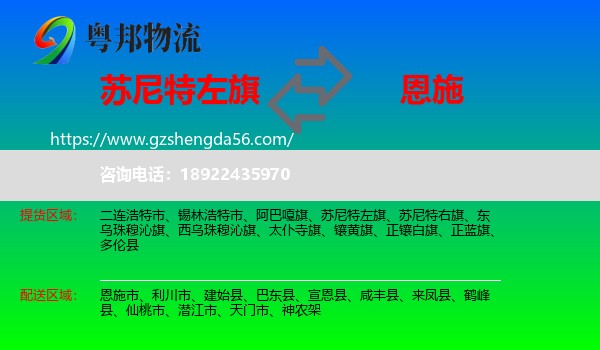 苏尼特左旗到恩施物流