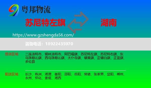 苏尼特左旗到湖南物流