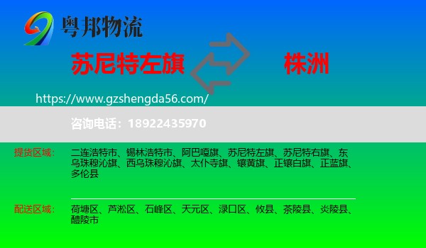 苏尼特左旗到株洲物流