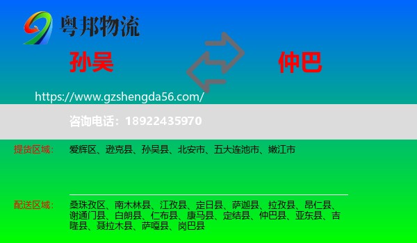 孙吴县到仲巴县物流专线