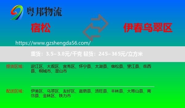 宿松县到乌翠区物流专线
