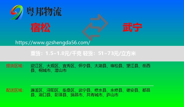 宿松县到武宁县物流专线