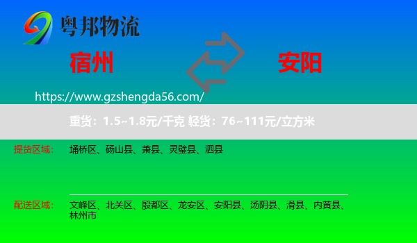 宿州到安阳物流专线