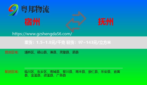 宿州到抚州物流专线