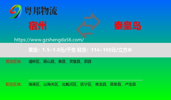 宿州到秦皇岛物流专线