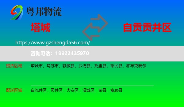 塔城到贡井区物流专线