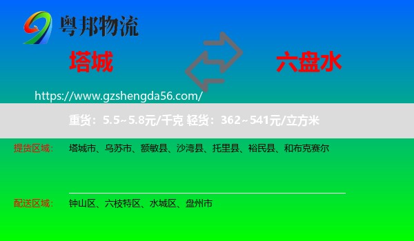 塔城到六盘水物流