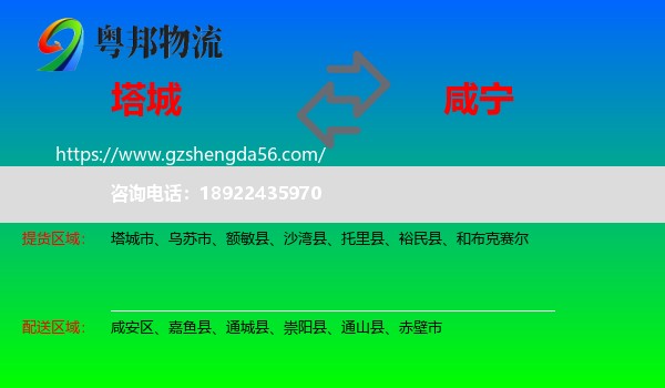 塔城到咸宁物流