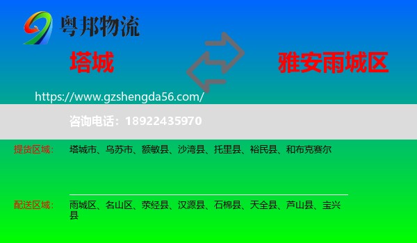 塔城到雨城区物流专线
