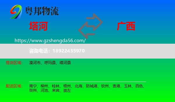 塔河县到广西物流