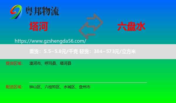 塔河县到六盘水物流