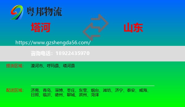 塔河县到山东物流