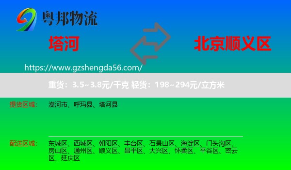 塔河县到顺义区物流